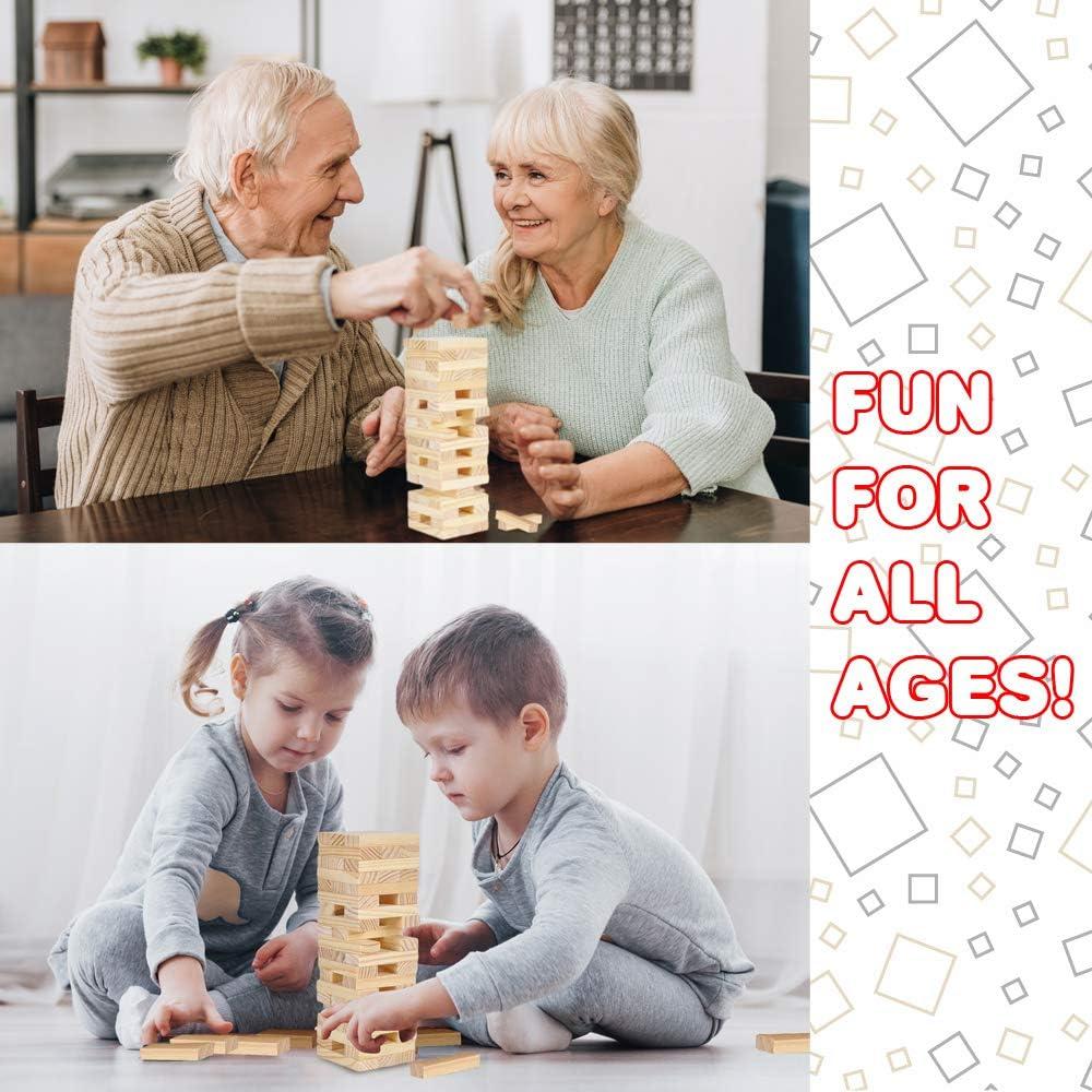 image:imageArtCreativity Wooden Tower Game Wood Tumbling Blocks Set with 54 Pieces Fun Indoor Jenga Game for Kids Adults amp House Parties Development Toys for Children Great Gift Idea