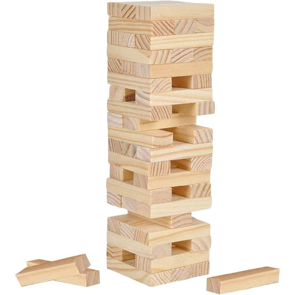 image:imageArtCreativity Wooden Tower Game Wood Tumbling Blocks Set with 54 Pieces Fun Indoor Jenga Game for Kids Adults amp House Parties Development Toys for Children Great Gift Idea