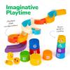ArtCreativity 29 PCS Duck Bathtub Slide Toys, Toddler Bath Tub Water Toy Set with Bonus Stacking Cups, Lights & Sounds – Fun Birthday Gift for Boys & Girls, Kids Shower Toy and Pool Accessories