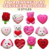ArtCreativity 48 PCS Mini Valentines Squishies Toys, Bulk Set, 12 Cute Designs, Stress Relief Toys for Kids & Adults, Valentines Gifts, Party Favors, Goodie Bag Stuffers, Fun & Squishy Novelty Toys