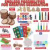 ArtCreativity Christmas Wooden Ornament Craft – Includes 28 Ornaments, Wooden Painting Craft Kit for Kids & Adults with Wood Slices, Xmas Shapes, Glow in The Dark Paint, Glitter Glue, and Google Eyes