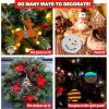 ArtCreativity Christmas Wooden Ornament Craft – Includes 28 Ornaments, Wooden Painting Craft Kit for Kids & Adults with Wood Slices, Xmas Shapes, Glow in The Dark Paint, Glitter Glue, and Google Eyes
