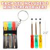 ArtCreativity Mini Screwdriver Set with Keychain (12 Pack) – Useful Adult Party Favors, 3 Screw Drivers in a Handy Portable Pouch, Pocket Screwdriver & Mini Toolkit, Xmas Stocking Stuffers