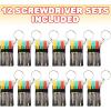 ArtCreativity Mini Screwdriver Set with Keychain (12 Pack) – Useful Adult Party Favors, 3 Screw Drivers in a Handy Portable Pouch, Pocket Screwdriver & Mini Toolkit, Xmas Stocking Stuffers