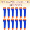 ArtCreativity Toy Microphone Set for Kids 5.5 Inch – 12 Count – Pretend Play Plastic Mics for Karaoke Fun – Stage or Costume Prop – Birthday Party Favors, Goody Bag Fillers for Boys, Girls, Toddlers(Blue/Orange)