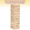 ArtCreativity Wooden Tower Game, Wood Tumbling Blocks Set with 54 Pieces, Fun Indoor Jenga Game for Kids, Adults & House Parties, Development Toys for Children, Great Gift Idea