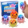 ArtCreativity Jumbo Light Up Squishy Octopus Toys – Set of 4 Fidget Sensory Toys for Kids & Adults – Glow in The Dark Toys for Autism, ADHD, Anxiety, Party Favors & Classroom Rewards