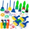 ArtCreativity Kids Paint Set with Brushes & Foam Roller – 18 Pcs – Premium Toddler Painting Kit with 6 Paint Bottles – Develop Fine Motor Skills – Classroom Arts & Crafts Supplies for Kids(small to medium)
