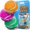 ArtCreativity Sports Balls Water Splash Toys – Set of 3 – Spongy Bath Toys for Kids – 3 Different Athletic Ball Designs Include Football, Basketball, Soccer Ball – Bathtub Toys & Kids Pool Accessories(Tennis Balls)