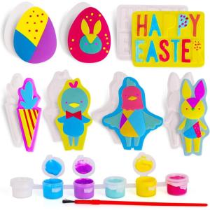 ArtCreativity Easter Plaster Painting Kit – 17 Piece Set – Includes Easter-Inspired Designs, Paint, and Paintbrush – Fun Crafts for Kids – Activities for Boys and Girls Ages 3 and Up
