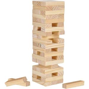 ArtCreativity Wooden Tower Game, Wood Tumbling Blocks Set with 54 Pieces, Fun Indoor Jenga Game for Kids, Adults & House Parties, Development Toys for Children, Great Gift Idea