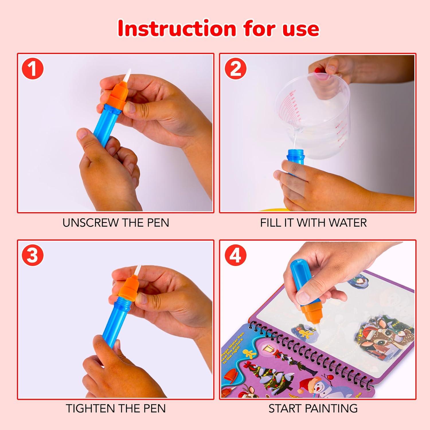 image:imageStocking Stuffers for Toddlers 4 Pack Christmas Water Coloring Books for Kids Christmas Activities for Kids Christmas Crafts for Toddlers Toddler Travel Essentials Toddler Gift Toys