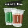 ArtCreativity Football Party Cups – Set of 100 – Football Party Supplies – 16 Ounce Disposable Cups – 2 Designs for Football Party Decorations – Party Cup Set for Championship Game or Birthday(100 Pack)