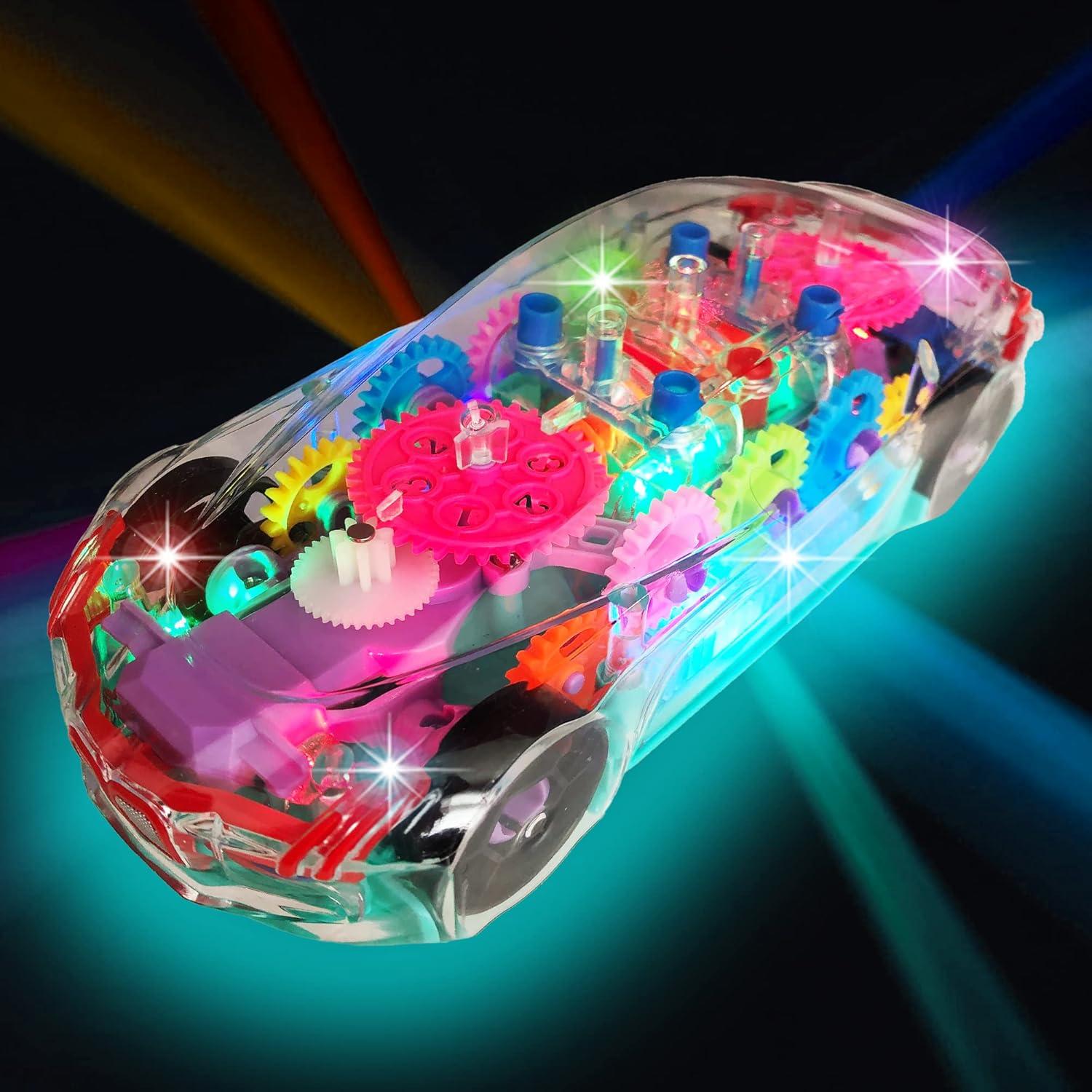 image:imageArtCreativity Light Up Transparent Sensory Car Toy for Kids 1PC Bump and Go Toy Car Electronic Memory Game with Lights and Sounds
