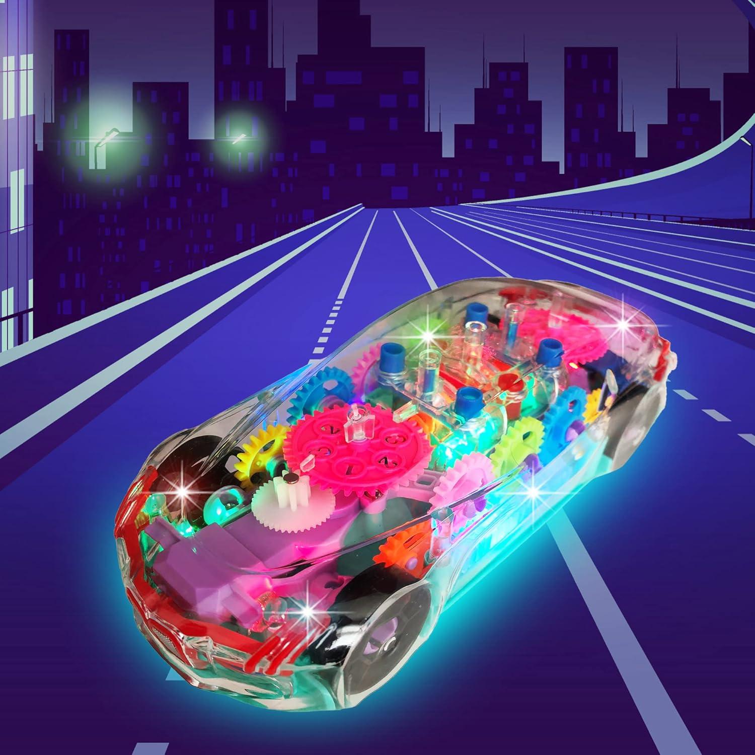 image:imageArtCreativity Light Up Transparent Sensory Car Toy for Kids 1PC Bump and Go Toy Car Electronic Memory Game with Lights and Sounds