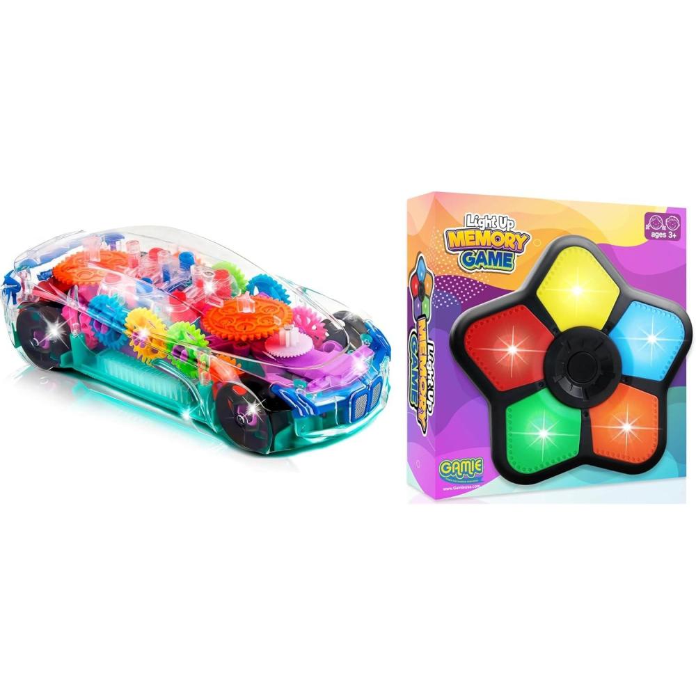 image:imageArtCreativity Light Up Transparent Sensory Car Toy for Kids 1PC Bump and Go Toy Car Electronic Memory Game with Lights and Sounds