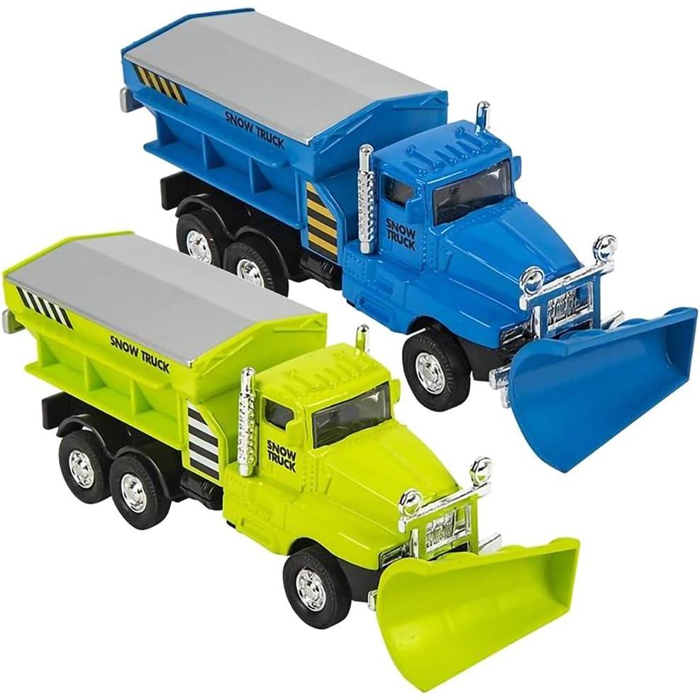 image:imageArtCreativity Pull Back Snow Plow Toys Set of 2 Diecast Metal Kids Pullback Toys Cool Car Toys for Boys and Girls Snowplow Trucks for Children Great Gift or Birthday Party Favors