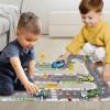 ArtCreativity Road Track for Kids – 29 Piece Set with 4 Cars, 5 Traffic Accessories, and 20 Puzzle Pieces – Toddler Track with Vehicles