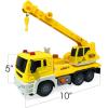 ArtCreativity Light Up Crane Truck Toy, Kids’ Construction Toy with a Movable Crane, LEDs, and Sound Effects, Push and Go Construction Vehicle Toys for Kids, Crane Toys for Boys and Girls