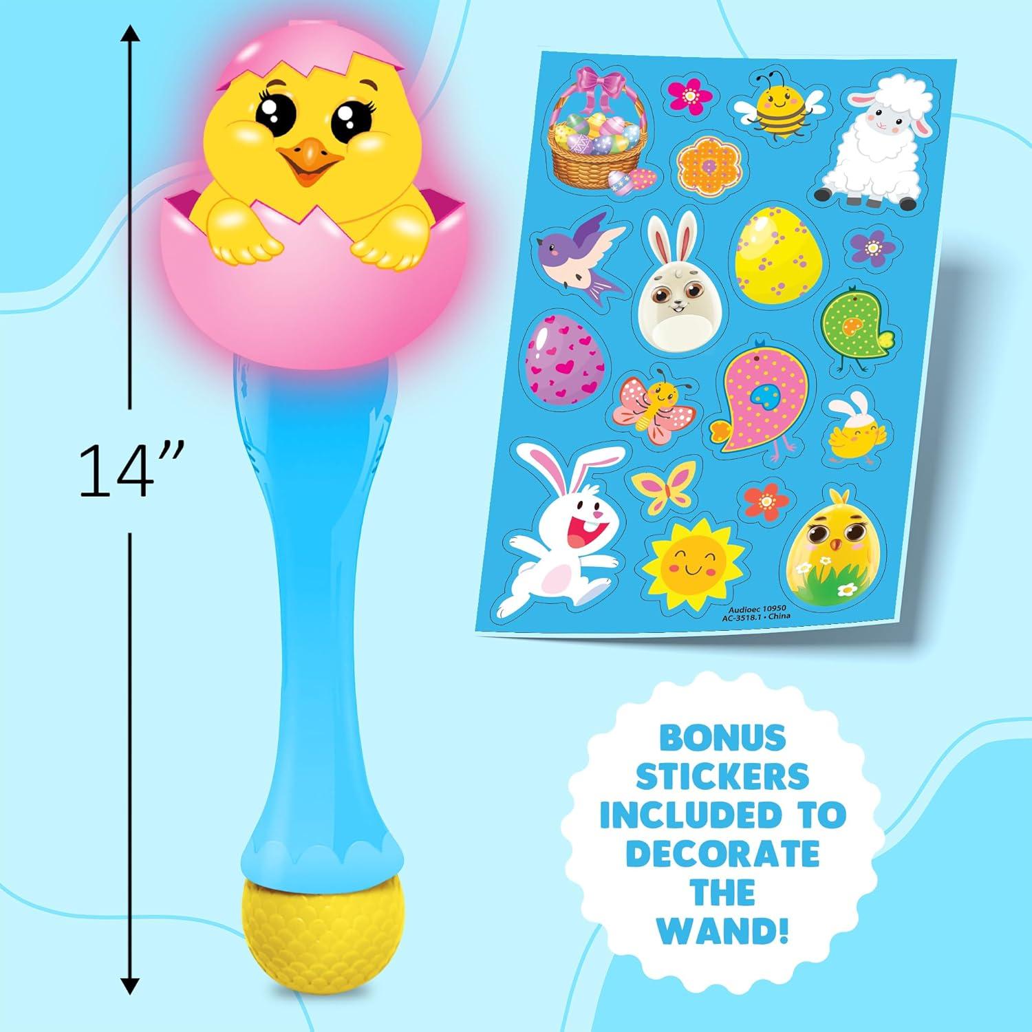 image:imageArtCreativity Easter Bunny Bubble Wand Easter Basket Stuffers for Toddler 14 Light Up Automatic Bubble Maker with LED amp Music Bubbles for Kids 3Chick