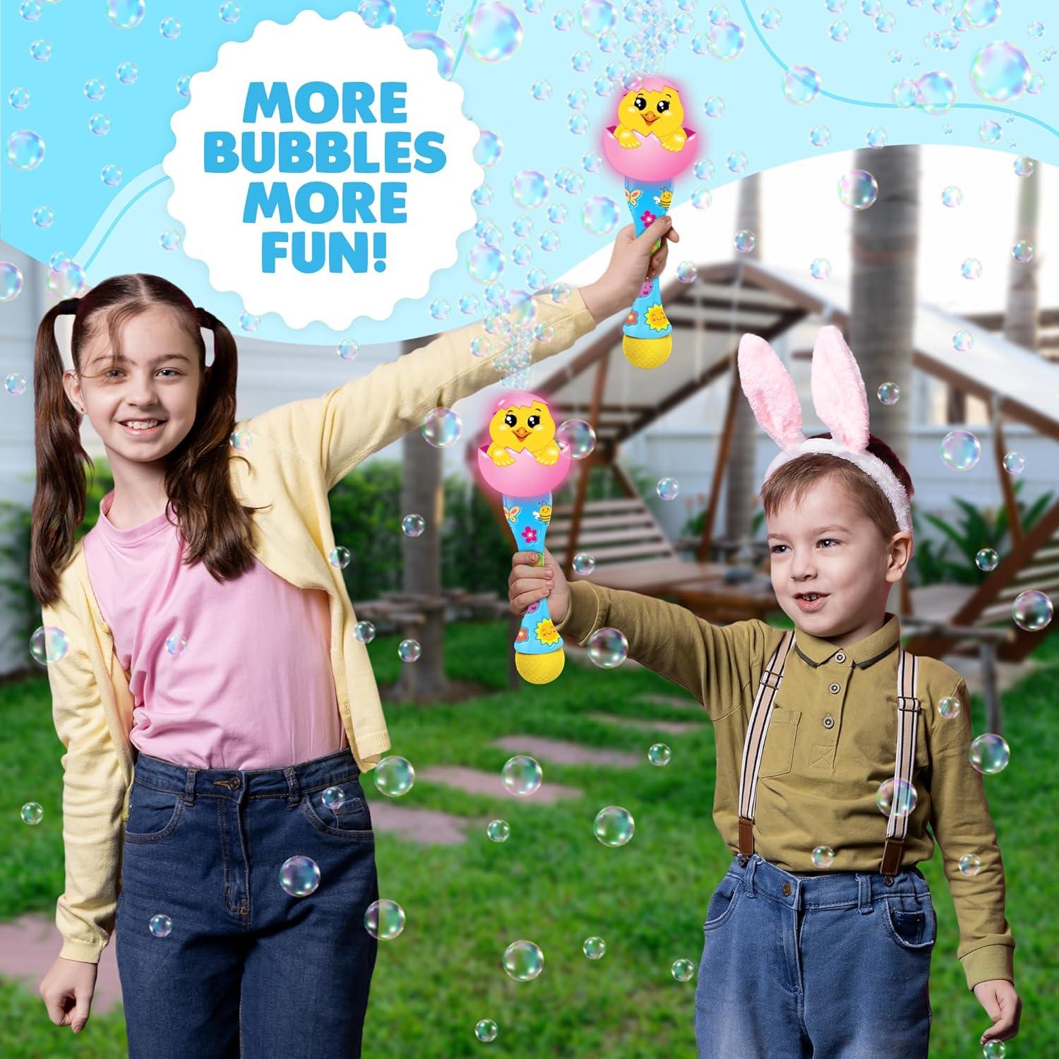 image:imageArtCreativity Easter Bunny Bubble Wand Easter Basket Stuffers for Toddler 14 Light Up Automatic Bubble Maker with LED amp Music Bubbles for Kids 3Chick