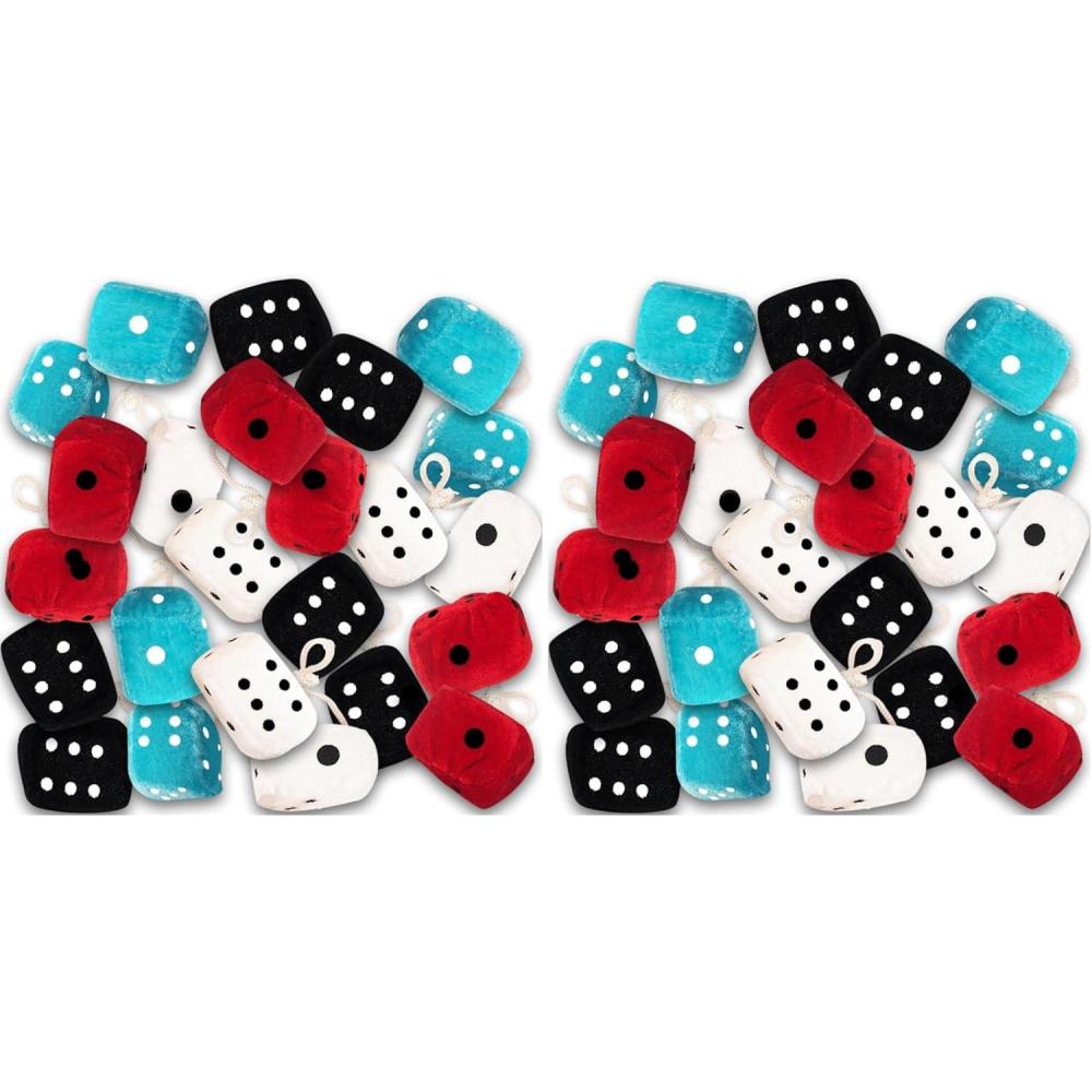 image:imageArtCreativity Plush Dice for Kids and Adults 12 Pairs Fun Casino Party Favors 15 Inch Fuzzy Dice in Assorted Colors Vegas Party Supplies Cool Goodie Bag Fillers for Boys and Girls15 inches Pack of 2
