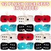 ArtCreativity Plush Dice for Kids and Adults, 12 Pairs, Fun Casino Party Favors, 1.5 Inch Fuzzy Dice in Assorted Colors, Vegas Party Supplies, Cool Goodie Bag Fillers for Boys and Girls(1.5 inches (Pack of 2))