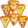 ArtCreativity Mini Plush Pizza Toys for Kids, Set of 6, Soft and Cuddly Soft Stuffed Toys in Assorted Designs, Plush Party Favors for Kids, Cute Pizza Party Decorations, 4.5 Inch(4 inches)