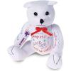 ArtCreativity Plush Autograph Teddy Bear, 1 Piece, Graduation Autograph Stuffed Animal, 11 Inch Stuffed Toy with White Smooth Fabric, Cute Hospital Get Well Soon Gift, Unique Baby Shower Idea