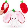 ArtCreativity Strawberry Bunny Plush Toy – Hidden Easter Bunny Stuffed Animal – Easter Basket Stuffers and Gifts for Kids – Doubles as Cute Easter Decor
