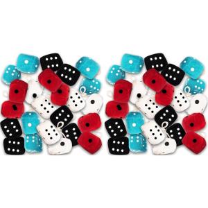ArtCreativity Plush Dice for Kids and Adults, 12 Pairs, Fun Casino Party Favors, 1.5 Inch Fuzzy Dice in Assorted Colors, Vegas Party Supplies, Cool Goodie Bag Fillers for Boys and Girls(1.5 inches (Pack of 2))