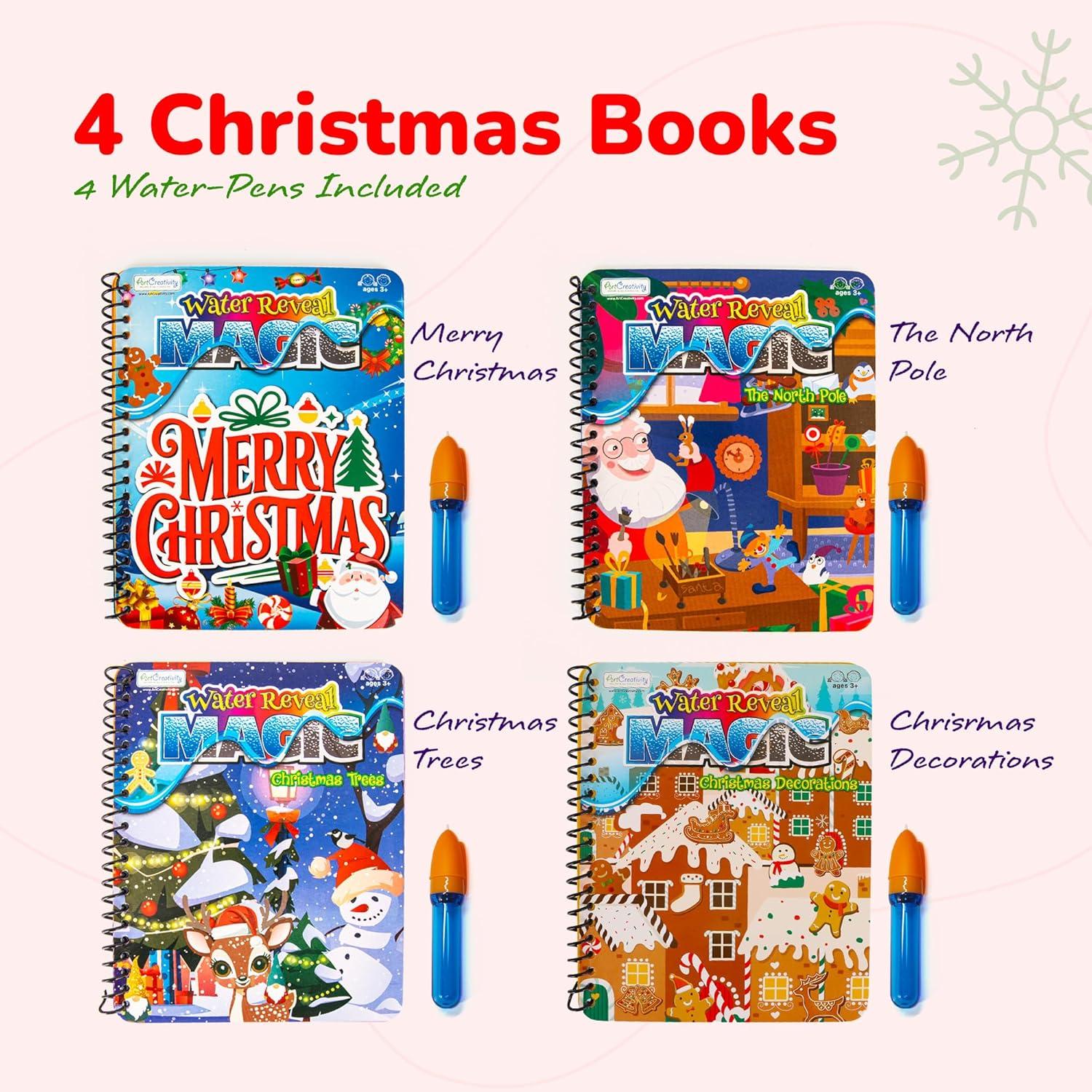 image:imageArtCreativity 8 Pack Magic Water Coloring Books for Toddlers 4 Christmas Themed Books amp 4 hot Themes Ocean Fairytale Dinosaur Space Water Color for Toddlers