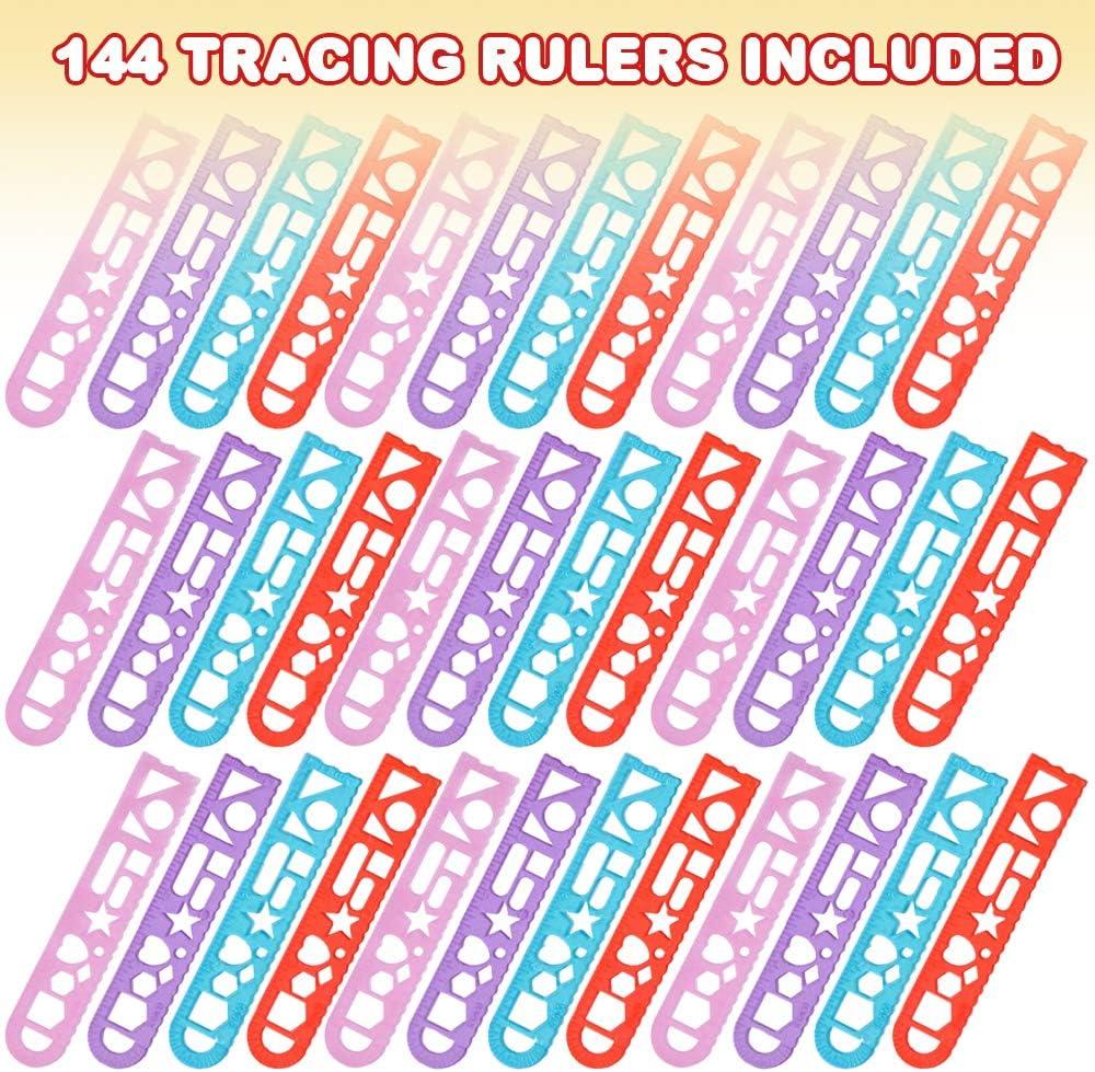 image:imageArtCreativity Shape Tracing Rulers for Kids Set of 144 Plastic Tracer Drawing Tools Fun Color Assortment Stationery Birthday Party Favors Back to School Gifts and Classroom Teacher Rewards