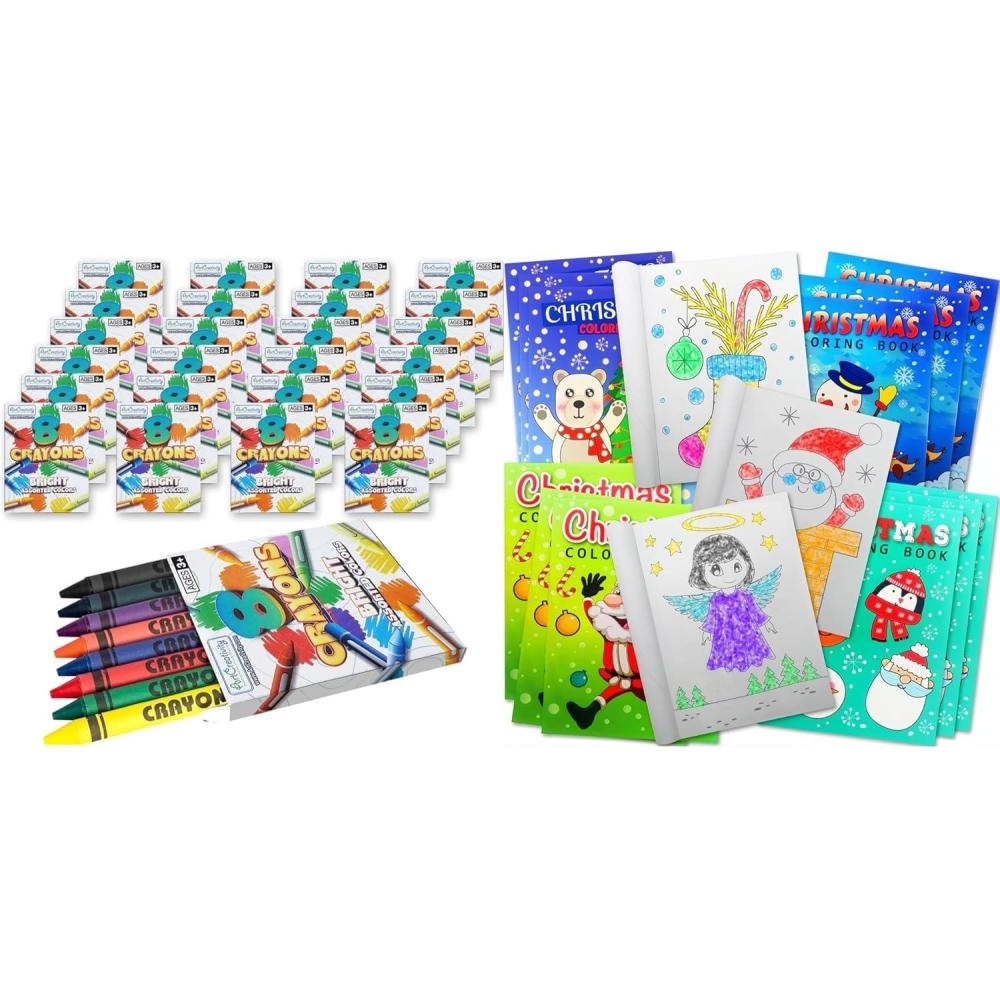 image:imageArtCreativity Bulk Crayon Pack amp 20 Pack Christmas Coloring Books