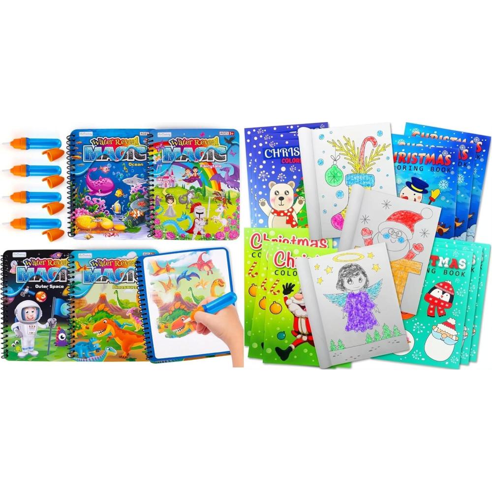 image:imageArtCreativity Magic Water Coloring Books amp 20 Pack Xmas Coloring Books for Kids