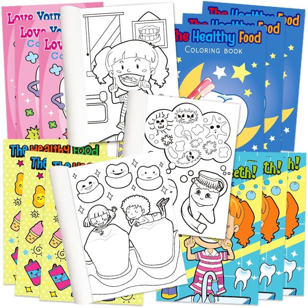 image:imageDental Kids 24Pack 57 Mini Dental Coloring amp Activity Books  6 Pages Small Teeth Color Booklets  Classroom amp Dental Party Favors Birthday Goody Bag Gifts Kids 35 x 7