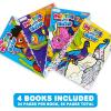 ArtCreativity 4 Pack Magic Water Coloring Books for Kids Water Painting Books for Kids + 4 Water Painting Books 4″x6″ and 4 Paintbrushes & – Mess Free