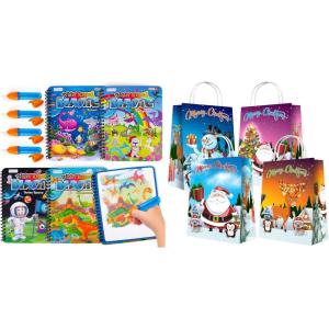 ArtCreativity Magic Water Coloring Books & Xmas Gift Bags with Handles