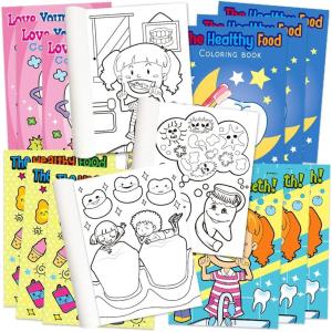 Dental Kids 24‑Pack 5″ × 7″ Mini Dental Coloring & Activity Books – 6 Pages Small Teeth Color Booklets | Classroom & Dental Party Favors, Birthday Goody Bag Gifts, Kids 3+(5″ x 7″)