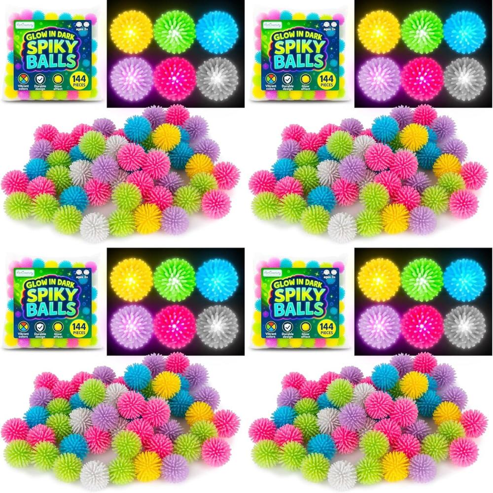 image:imageArtCreativity 144 Pcs of Spike Ball for Kids Porcupine Sensory Balls Bulk Pack Sensory Bin Fillers in Calming Fidget Balls Toys for Children Fun Birthday Party FavorsSmall Pack of 4