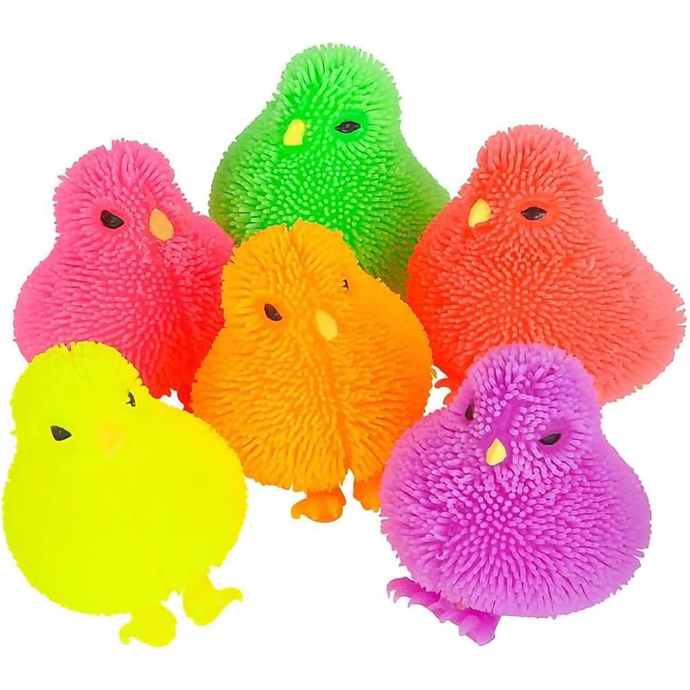 image:imageArtCreativity 3 Inch Chicken Puffer Toys for Kids Pack of 12 Chick Surprise Toys for Filling Easter Eggs Easter Party Favors Egg Hunt Supplies Stress Relief Toys for Kids Assorted Neon Colors