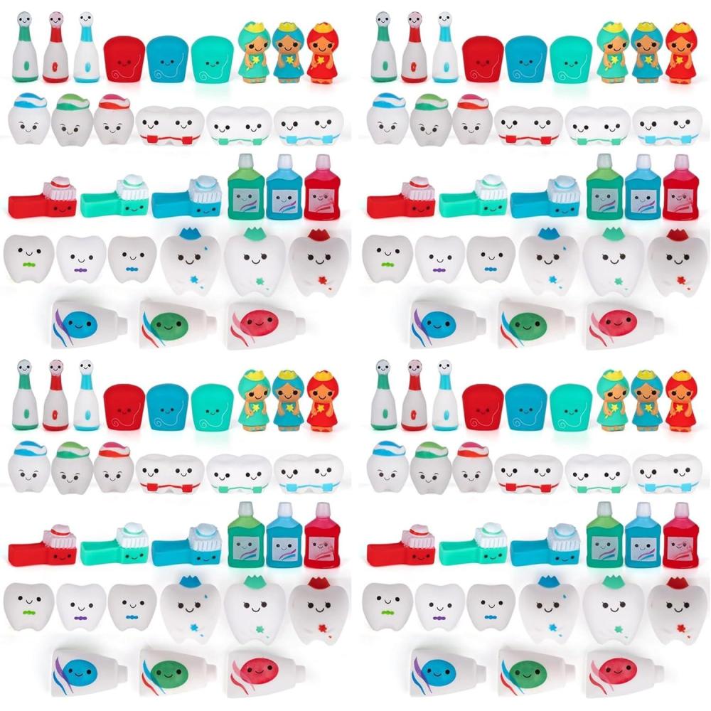 image:imageArtCreativity Dental Character Assortment Set of 25 Cute Tooth Fairy Toys for Kids Rubbery Dentist Office Giveaways for Children Holiday Stocking Stuffers Unique Birthday Party FavorsSmall Pack of 4