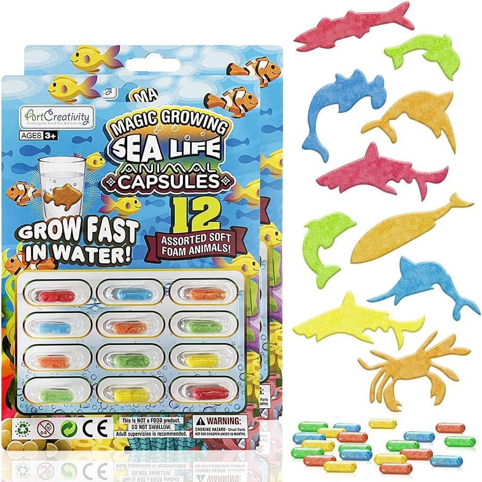 image:imageArtCreativity Magic Growing Sea Life Animal Capsules 2 Packs 24 Expanding Animal Capsules Grow in Water Cute Color and Design Kids Birthday Party Favor Easter Basket Contest Prize or Gift Idea