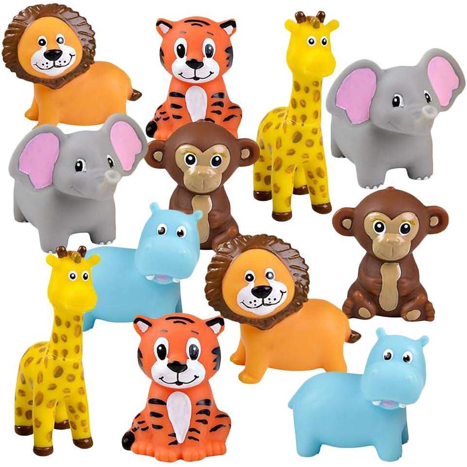 image:imageArtCreativity Vinyl Zoo Animals Toys Pack of 12  Assorted Squeezable Toys Safari Animals Figures  Safari Birthday Party Favors for Kids Jungle Figures for Fun Bath amp Play Time