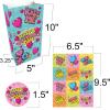 ArtCreativity 24 Valentines Day Bags with 24 Stickers, Valentine Treat, Candy Bag, Goodie Bags for Birthday Party, Wedding, Baby Shower & Party Favors, Cute Cardboard Boxes with Handles