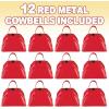 ArtCreativity 3 Inch Blue Metal Cowbell Noisemakers (Pack of 12) Loud Metal Cowbell Noise Makers Party Favors with Handles, Great for Football Games, Sporting Events, for Kids and Adults(red cowbell)