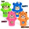 ArtCreativity Face Changing Animal Keychains for Kids – Set of 12 – Cute Keychains with 4 Different Expressions and 5 Designs – Animal Birthday Party Favors – Barnyard Party Supplies