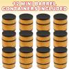 ArtCreativity Mini Barrel Containers, Set of 12 – Fun Western Party Favors and Decorations, Unique Treat Holders with Lids, Perfect for Candy, Birthday Parties, and Barrel-Themed Decor