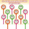 ArtCreativity Smile Hand Drums, Set of 12, Musical Toys for Kids in Assorted Colors, Easy to Play Musical Instruments for Children, Noisemakers for Parties, Music Party Favors and Goodie Bag Fillers