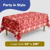 ArtCreativity Valentine’s Tablecloths – 6 Pack – Disposable Red Love Heart Rectangle Table Cover Cloth for Valentine Day Decor, Wedding, Picnics, Birthday Party Supplies 54″ x 108